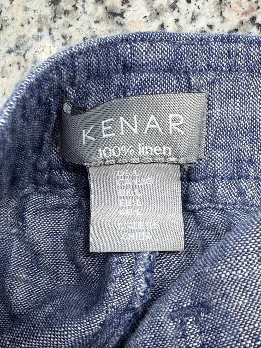 Light Blue 100% Linen Drawstring Pants - Picture 6 of 7